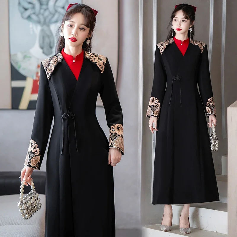 New Design Chinese Style Autumn Winter Embroidery Long Trench Coat Retro Improved Hanfu Women's Clothing Overcoat
New Design Chinese Style Autumn Winter Embroidery Long Trench Coat Retro Improved Hanfu Women's Clothing Overcoat