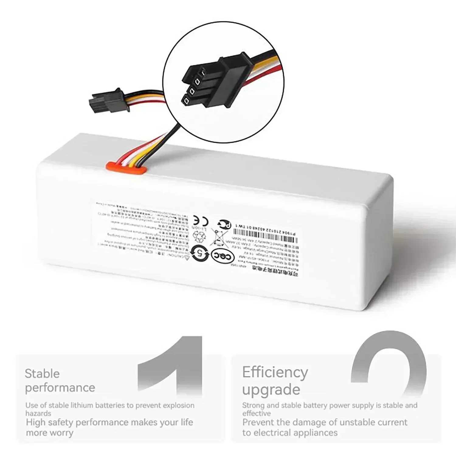 High Performance Replacement Battery for Xiaomi 1C Robot Vacuum-6500mAh/12800mAh P1904-4S1P-MM,Fits Mijia Sweeping Mopping Robot
High Performance Replacement Battery for Xiaomi 1C Robot Vacuum-6500mAh/12800mAh P1904-4S1P-MM,Fits Mijia Sweeping Mopping Robot