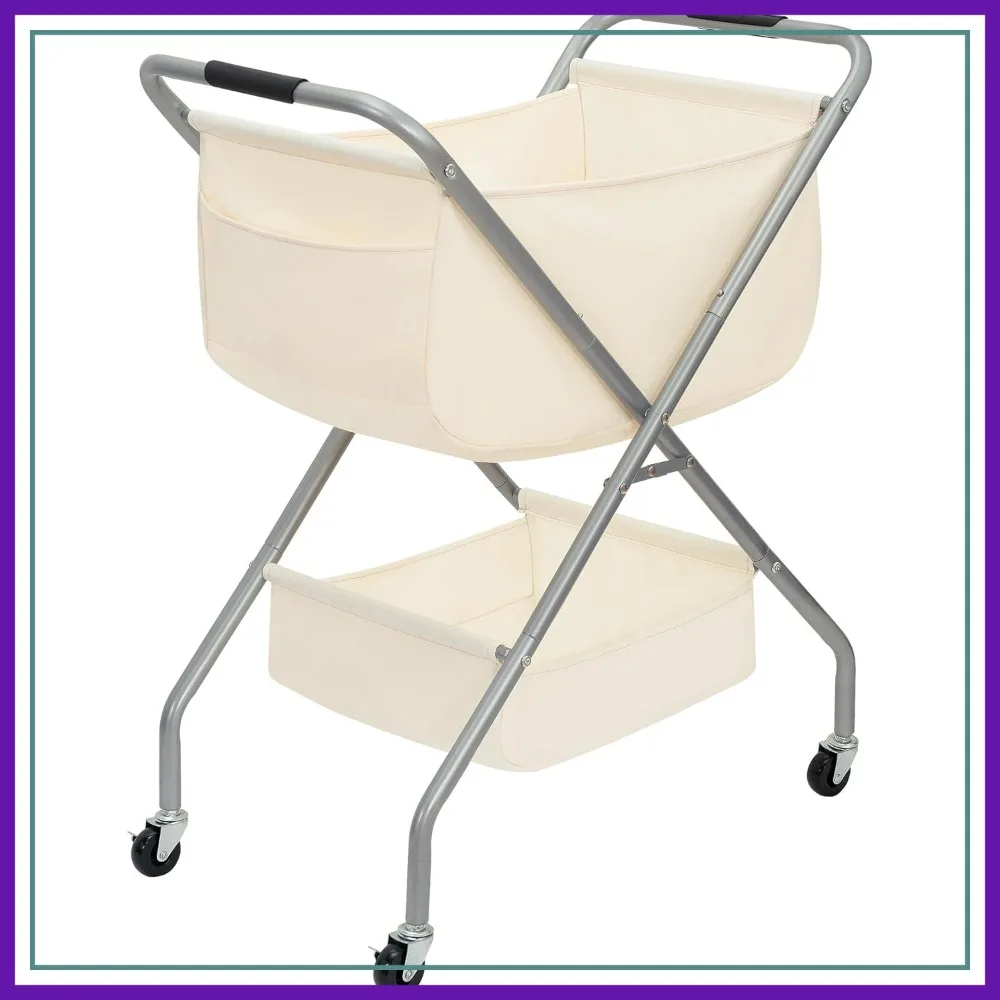 Collapsible Laundry Cart with Wheels 31.5"H Rolling Clothes Basket, Canvas Liner Sturdy Steel Frame Folding for Narrow Space Storage
Collapsible Laundry Cart with Wheels 31.5"H Rolling Clothes Basket, Canvas Liner Sturdy Steel Frame Folding for Narrow Space Storage