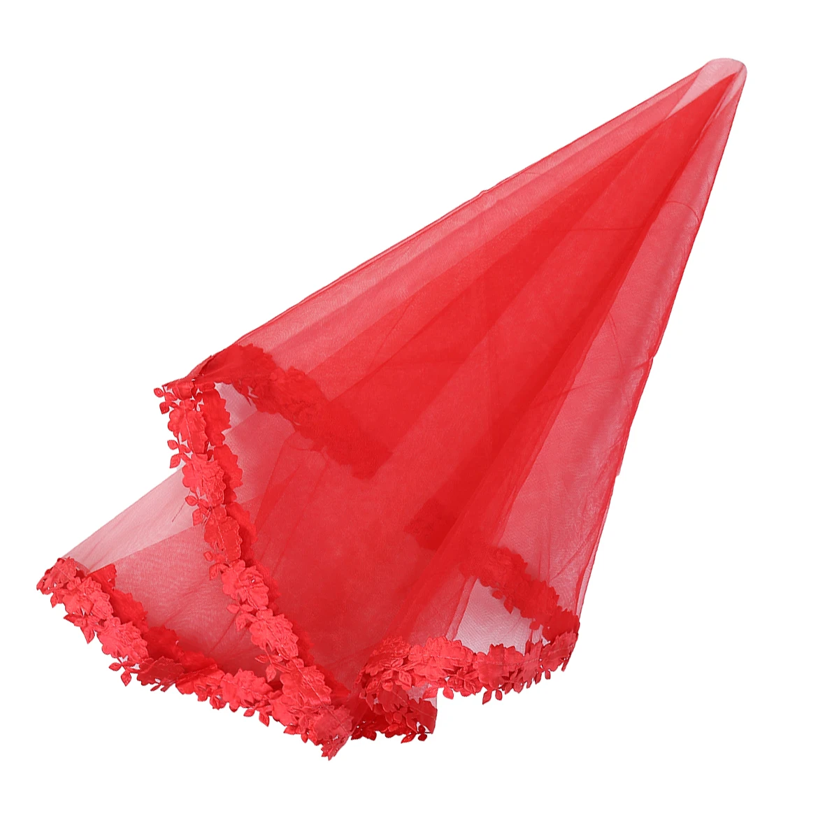 1.5m Bridal Wedding Veil Transparent Mesh Red Fine Flower Trim Lightweight Veil for Wedding Engagement Proposal 
1.5m Bridal Wedding Veil Transparent Mesh Red Fine Flower Trim Lightweight Veil for Wedding Engagement Proposal