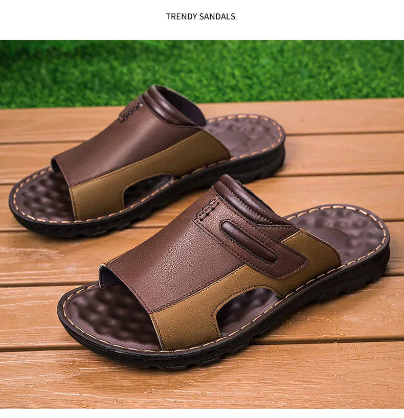 Men's 2026 Summer Large Size Leather Slide Sandals, Slip-On Open-Toe Slippers with Adjustable Magic Tape, Thick Non-slip Breathable Casual Footwear for Daily & Outdoor
Men's 2026 Summer Large Size Leather Slide Sandals, Slip-On Open-Toe Slippers with Adjustable Magic Tape, Thick Non-slip Breathable Casual Footwear for Daily & Outdoor