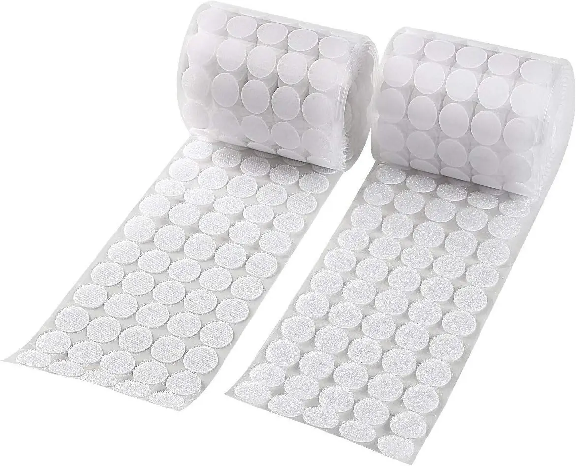 Self Adhesive Hook and Loop Dots, 3/4" Diameter 750 Pairs (1500pcs) White, Strong Sticky Back Tape for Classroom, Office, Home
Self Adhesive Hook and Loop Dots, 3/4" Diameter 750 Pairs (1500pcs) White, Strong Sticky Back Tape for Classroom, Office, Home