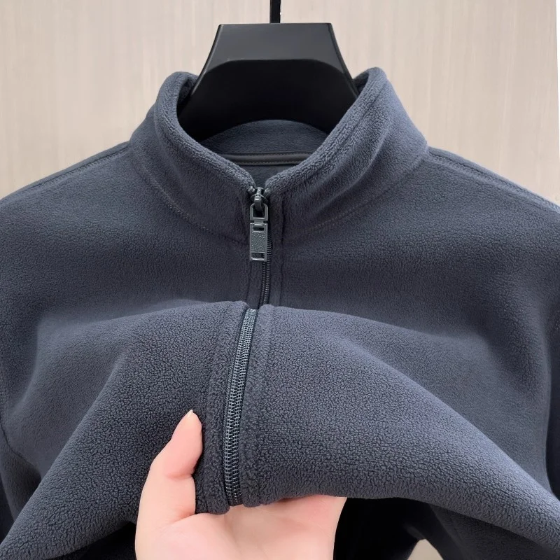 Thickened Stand Collar Zipper Cardigan Sweatshirt Men's Winter Warm Fleece Jacket Polyester Fiber Long Sleeve Casual Wear
Thickened Stand Collar Zipper Cardigan Sweatshirt Men's Winter Warm Fleece Jacket Polyester Fiber Long Sleeve Casual Wear