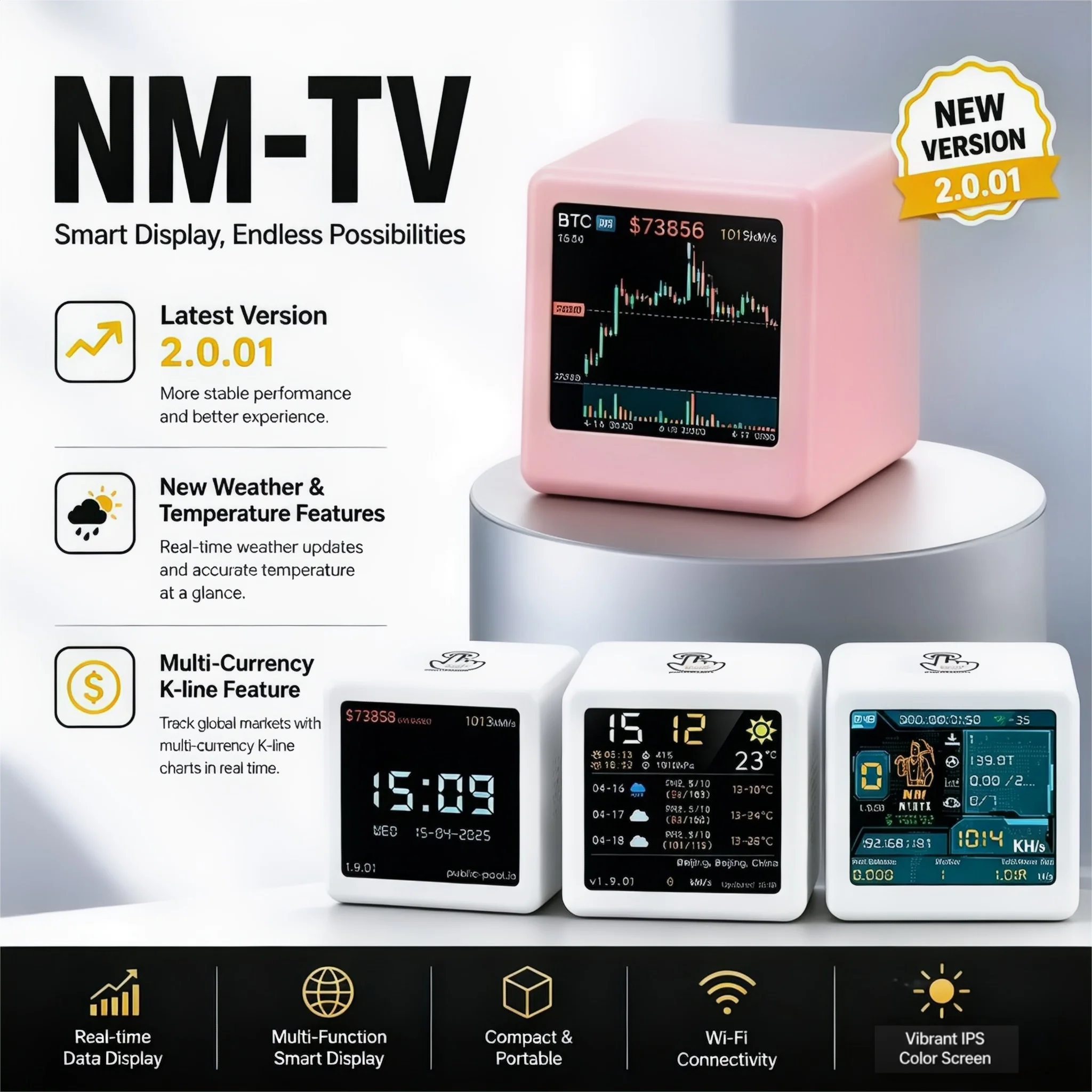 Hashrate1060KH/s NM-TV ESP32 BTC Solo Lottery Miner for computer nerd gift home silent Desktop Clock Lower Power Consumption
Hashrate1060KH/s NM-TV ESP32 BTC Solo Lottery Miner for computer nerd gift home silent Desktop Clock Lower Power Consumption