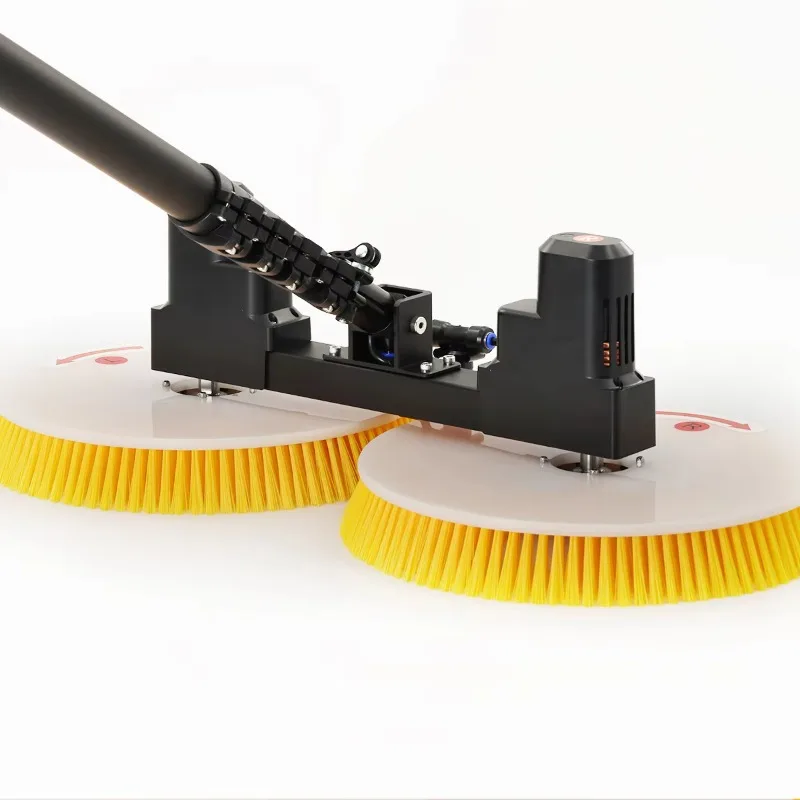 Household and field portable solar panel cleaning brush with telescopic rod and dual swivel head
Household and field portable solar panel cleaning brush with telescopic rod and dual swivel head