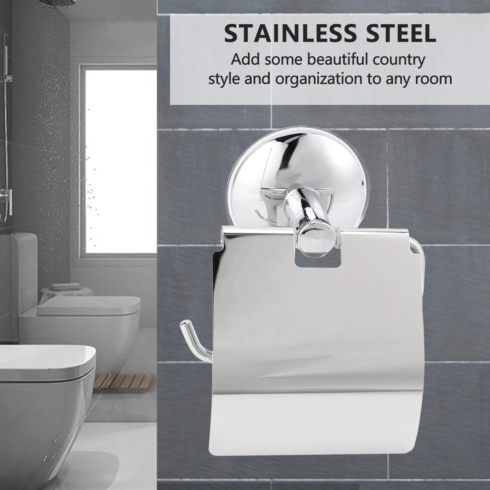 A76K Stainless Steel Toilet Paper Holder Heavy Duty Suction Wall Mount Toilet Tissue Paper Holder Bathroom Paper Roll Holder
A76K Stainless Steel Toilet Paper Holder Heavy Duty Suction Wall Mount Toilet Tissue Paper Holder Bathroom Paper Roll Holder