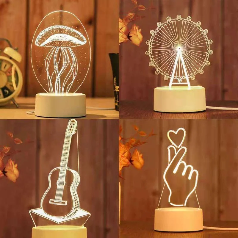 3D Acrylic LED Night Lamp USB Plug Powered Nightstand Lamp Birthday Party Wedding Ambient Lighting Romantic Decoration Maison
3D Acrylic LED Night Lamp USB Plug Powered Nightstand Lamp Birthday Party Wedding Ambient Lighting Romantic Decoration Maison