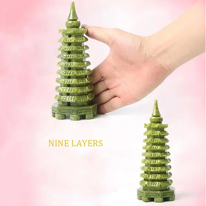 WenChang Pagoda Jade Carving Ornament 9 Layers 14cm Cyan Jade, Topaz -Home living room bedroom office decoration Feng ShuiPagoda
WenChang Pagoda Jade Carving Ornament 9 Layers 14cm Cyan Jade, Topaz -Home living room bedroom office decoration Feng ShuiPagoda