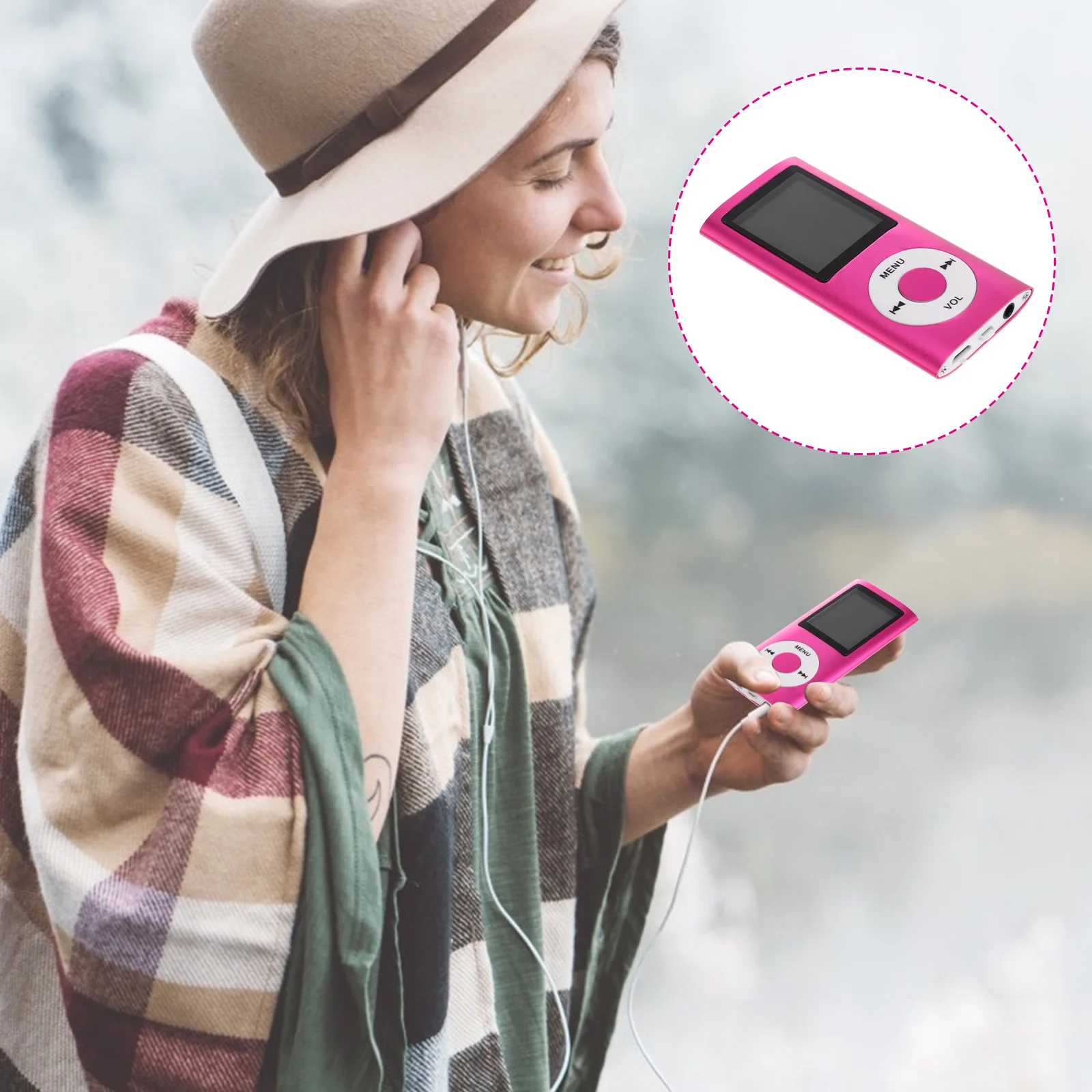 Pink Compact Mp4 Mp3 Music Player 1.8 Inch Screen Portable Digital Video Player Photo Viewer USB Port
Pink Compact Mp4 Mp3 Music Player 1.8 Inch Screen Portable Digital Video Player Photo Viewer USB Port