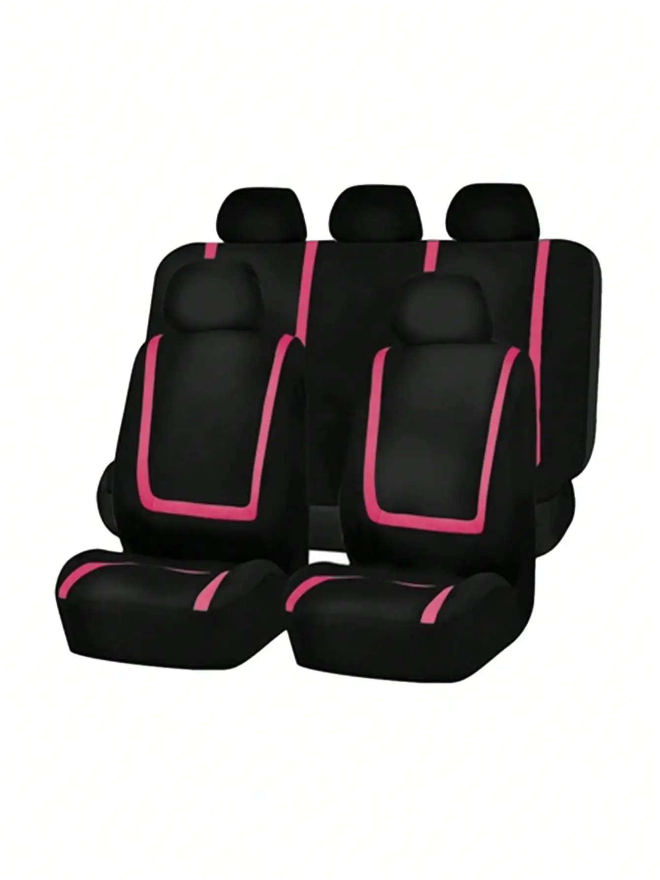 9-piece full car seat cover set includes 2 front covers, 1 rear seat cover, 1 rear backrest cover and 5 headrest covers. Built with 2mm sponge padding, multi-color options and all-season use, universal for 5-seat vehicles.
9-piece full car seat cover set includes 2 front covers, 1 rear seat cover, 1 rear backrest cover and 5 headrest covers. Built with 2mm sponge padding, multi-color options and all-season use, universal for 5-seat vehicles.