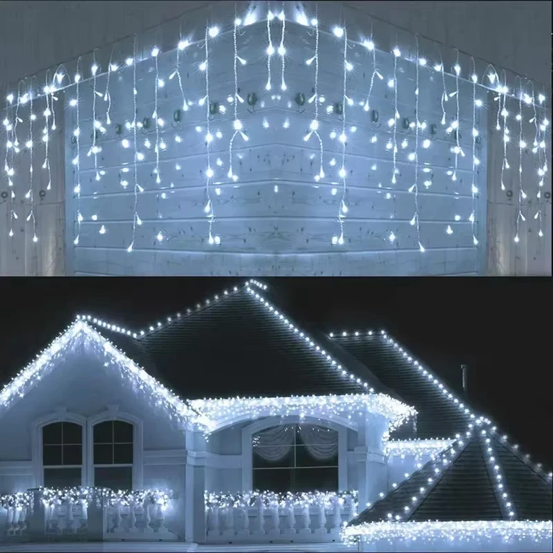 4Mx0.6M Curtain LED Icicle String Lights EU Plug Christmas Garland Droop Light Wedding Garden Street Outdoor Decorative Lighting
4Mx0.6M Curtain LED Icicle String Lights EU Plug Christmas Garland Droop Light Wedding Garden Street Outdoor Decorative Lighting
