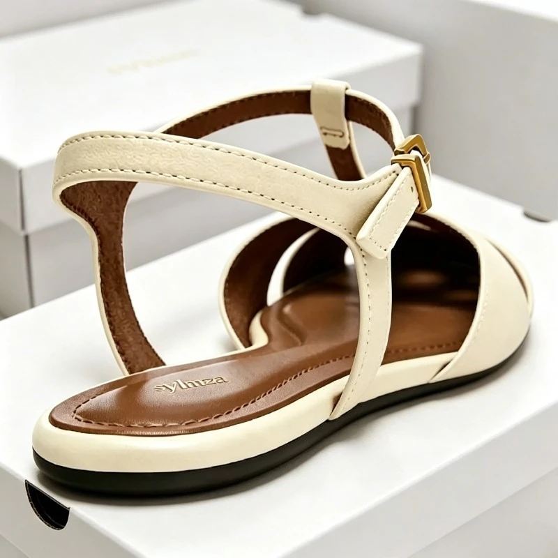 Cage Flat Sandals Women Summer 2026 T Strap Metal Buckle Details Comfortable Casual Footwear Black Round Toe Roman Sandal Ladies
Cage Flat Sandals Women Summer 2026 T Strap Metal Buckle Details Comfortable Casual Footwear Black Round Toe Roman Sandal Ladies