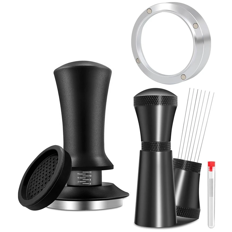 53Mm Espresso Accessories Kit, Spring Loaded Calibrated Tamper, Stainless Steel Needle Tool And Dosing Funnel Set
53Mm Espresso Accessories Kit, Spring Loaded Calibrated Tamper, Stainless Steel Needle Tool And Dosing Funnel Set
