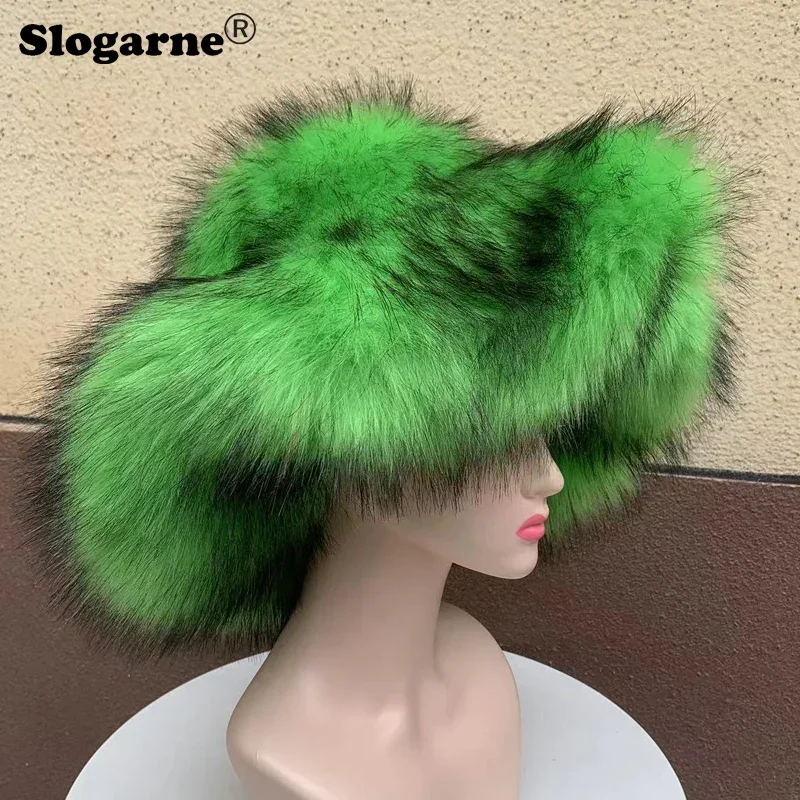 2025 Fluffy Faux Fur Bucket Hat Women Raccoon Fur Wide Brim Hats Lady Warm Thick Plush Hat Winter Luxury Furry Outdoor Ski Caps
2025 Fluffy Faux Fur Bucket Hat Women Raccoon Fur Wide Brim Hats Lady Warm Thick Plush Hat Winter Luxury Furry Outdoor Ski Caps
