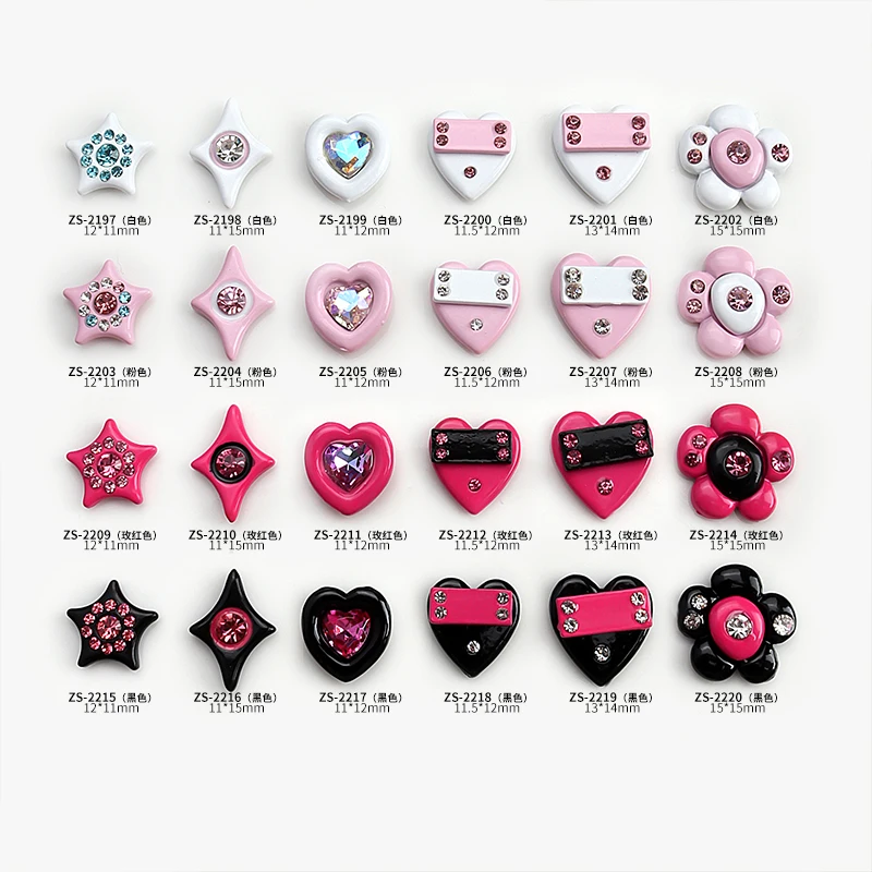 10pcs Cartoon Cute Summer French Butterflies Star Heart Flower Y2K Hot Pink Kawaii Nail Accessories 3D Crystal Diamond Charm
10pcs Cartoon Cute Summer French Butterflies Star Heart Flower Y2K Hot Pink Kawaii Nail Accessories 3D Crystal Diamond Charm