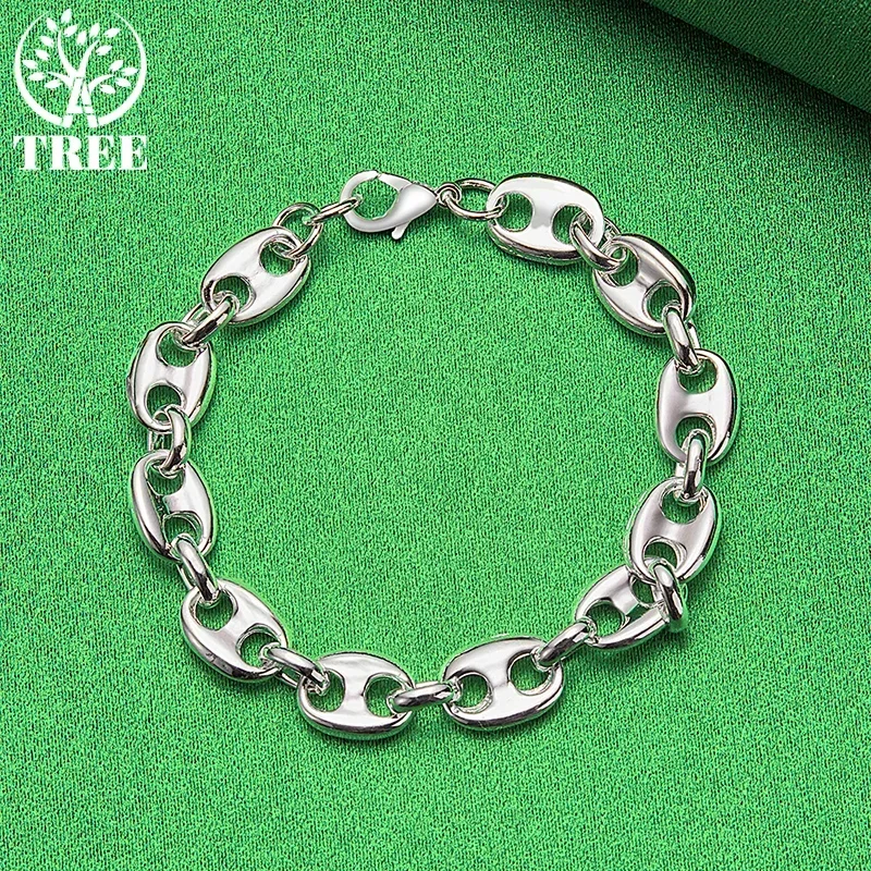 ALITREE 925 Sterling Silver Bracelets 18K Gold Unique Pig Nose Chain Bracelet For Woman Party Birthday Wedding Fashion Jewelry
ALITREE 925 Sterling Silver Bracelets 18K Gold Unique Pig Nose Chain Bracelet For Woman Party Birthday Wedding Fashion Jewelry