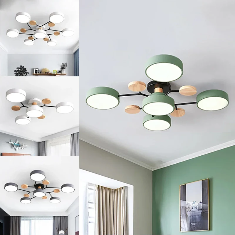 Modern Nordic LED Ceiling Lamp Macaron Light for Living Room Bedroom Restaurant Indoor Chandelier Lighting Fixture Decor 
Modern Nordic LED Ceiling Lamp Macaron Light for Living Room Bedroom Restaurant Indoor Chandelier Lighting Fixture Decor