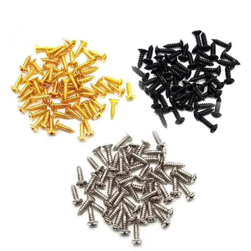 100pcs Bass Guitar Pickguard Screws,Cavity Cover Jack Cover Plate screw For Electric Guitar Bass 3*12mm Chrome / Gold / Black
100pcs Bass Guitar Pickguard Screws,Cavity Cover Jack Cover Plate screw For Electric Guitar Bass 3*12mm Chrome / Gold / Black