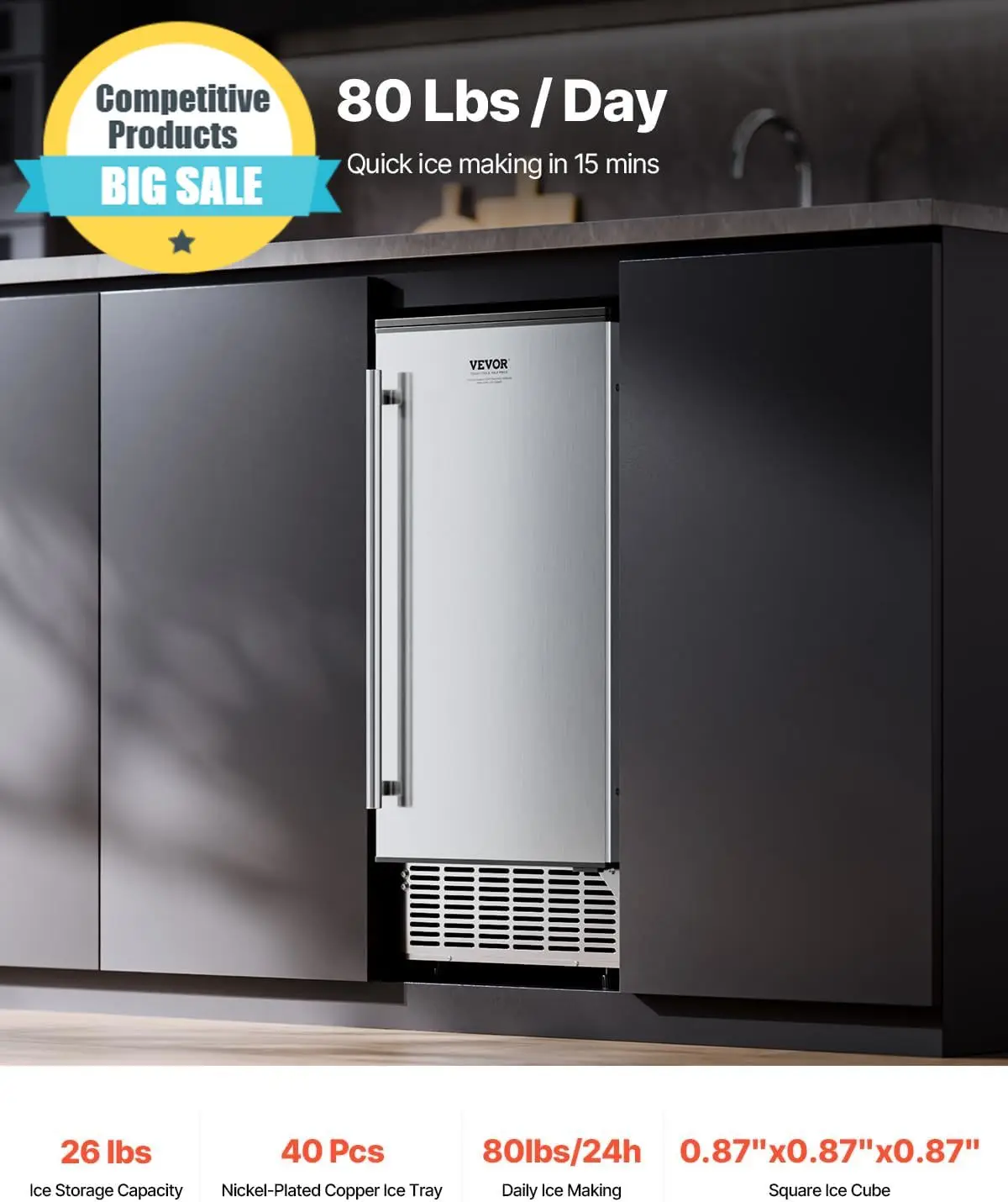 Substantial Undercounter Built In Ice Maker 80 Lbs Day Under Counter Ice Maker Machine With Reversible Door Stainless Steel Free
Substantial Undercounter Built In Ice Maker 80 Lbs Day Under Counter Ice Maker Machine With Reversible Door Stainless Steel Free
