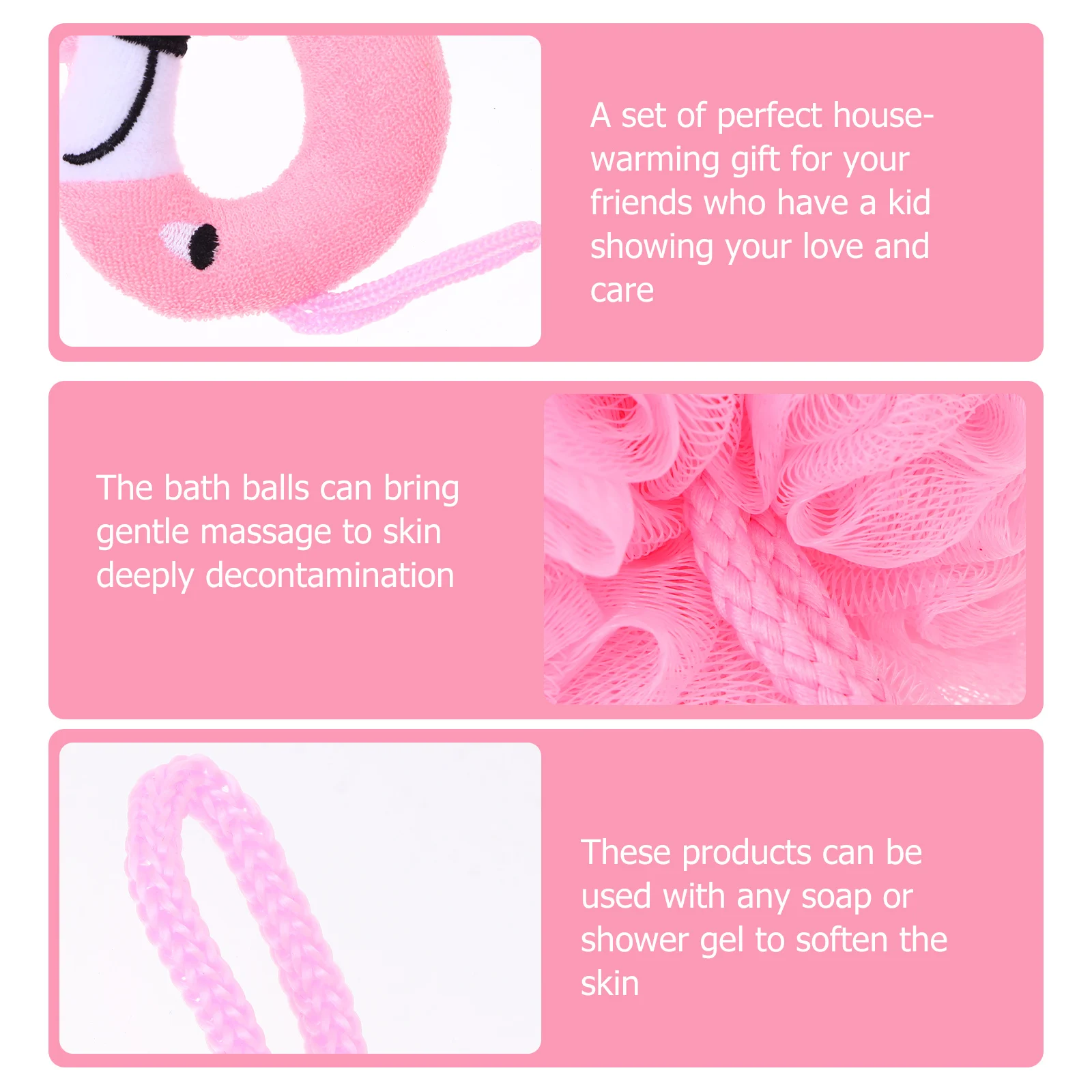 3pcs Flamingo Bath Balls Cute Cartoon Environmental Protection Shower Loofah for Kids Soften Skin Gentle Massage Deep Cleansing
3pcs Flamingo Bath Balls Cute Cartoon Environmental Protection Shower Loofah for Kids Soften Skin Gentle Massage Deep Cleansing