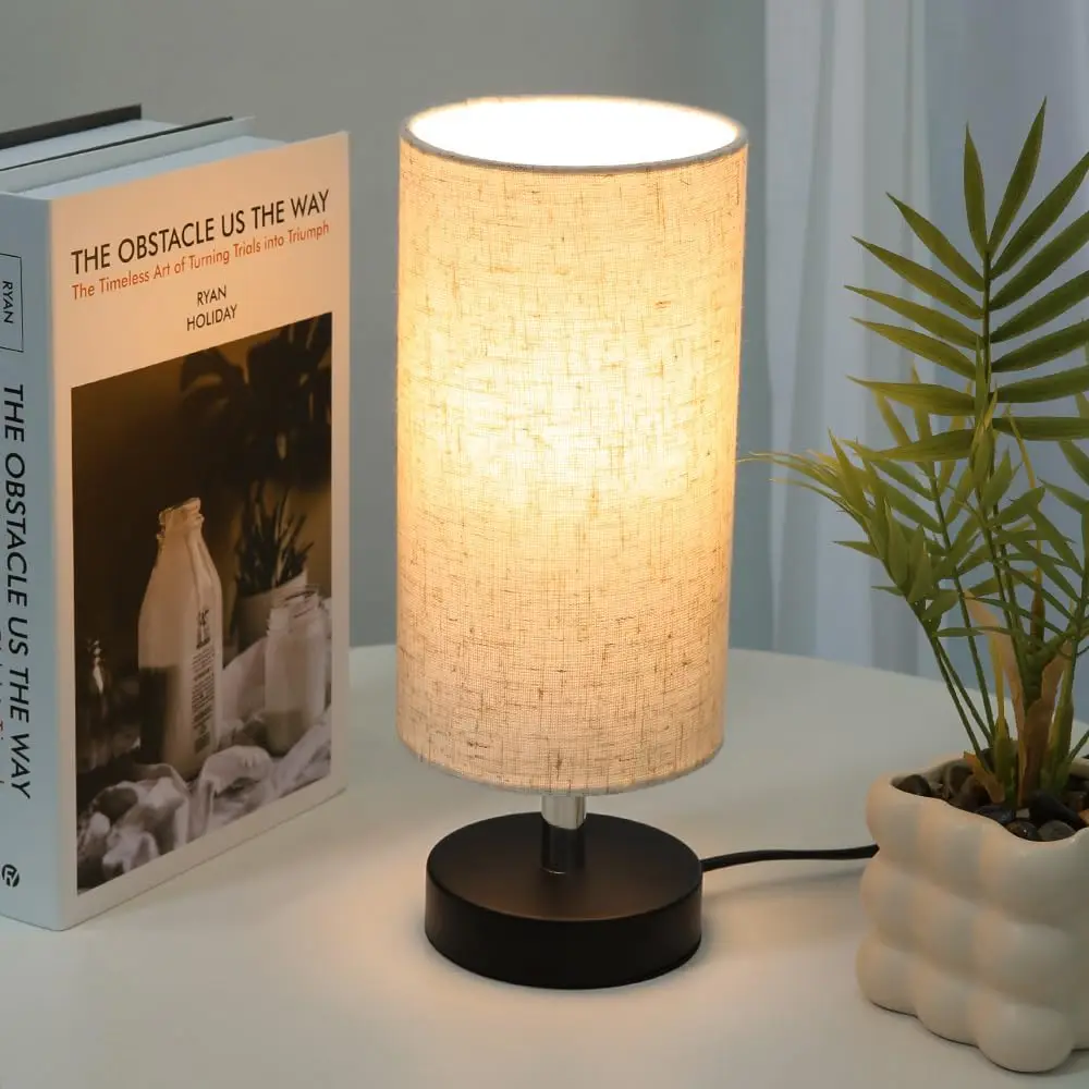 Linen Table Lamp for Bedroom, Small Nightstand Light with Fabric Shade, Modern Desk Lamp for Living Room Office (Bulb Excluded)
Linen Table Lamp for Bedroom, Small Nightstand Light with Fabric Shade, Modern Desk Lamp for Living Room Office (Bulb Excluded)