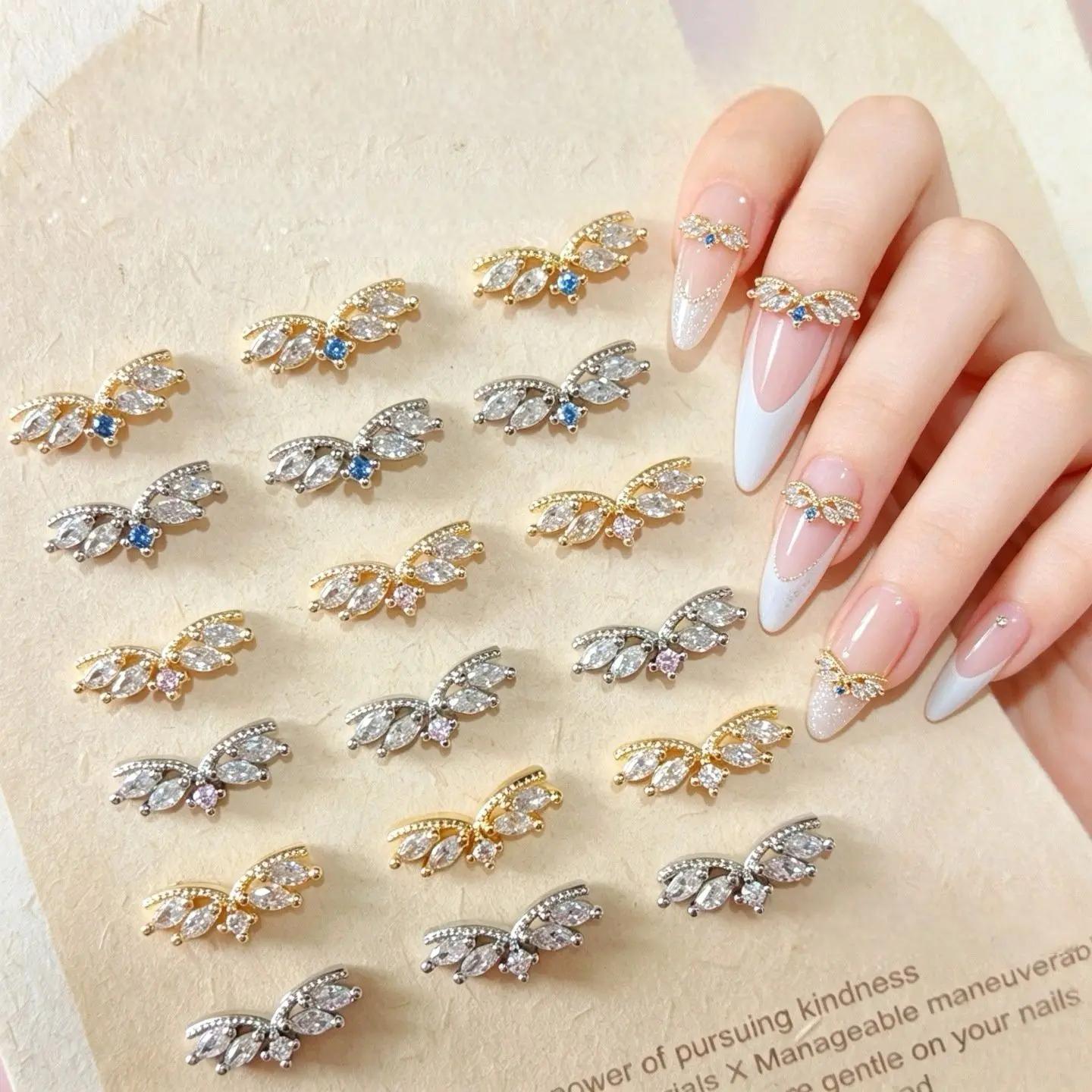 10pcs Luxury Angel's Wings Zircon Alloy Nail Art Parts Figures Material Manicure Nails Accesorios Supplies Decorations Charms
10pcs Luxury Angel's Wings Zircon Alloy Nail Art Parts Figures Material Manicure Nails Accesorios Supplies Decorations Charms