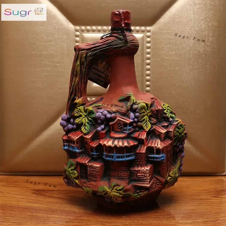 Импортное красное вино Грузия, оригинальная бутылка, глиняный горшок для вина, полусладкое сокровище, зарубежное вино, окрашенная керамика, украшение для бутылки, банкета
Импортное красное вино Грузия, оригинальная бутылка, глиняный горшок для вина, полусладкое сокровище, зарубежное вино, окрашенная керамика, украшение для бутылки, банкета