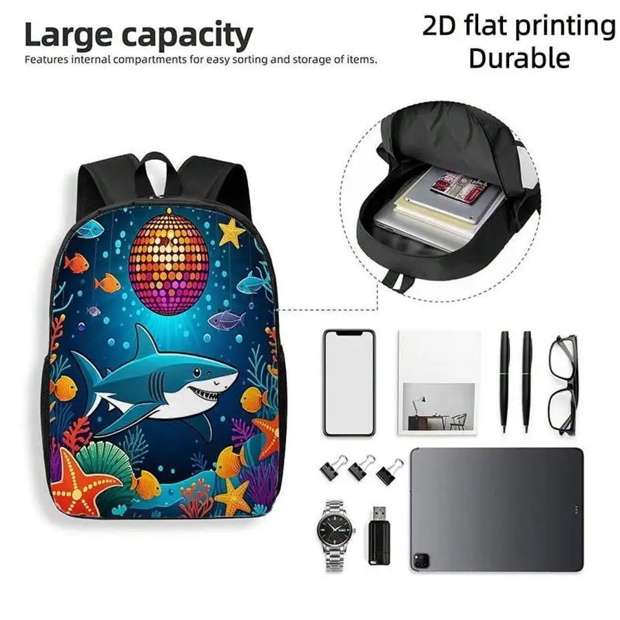 Large Capacity Shark Disco Party Backpack With 2D Flat Printing Durable Travel Bag For Adults
Large Capacity Shark Disco Party Backpack With 2D Flat Printing Durable Travel Bag For Adults