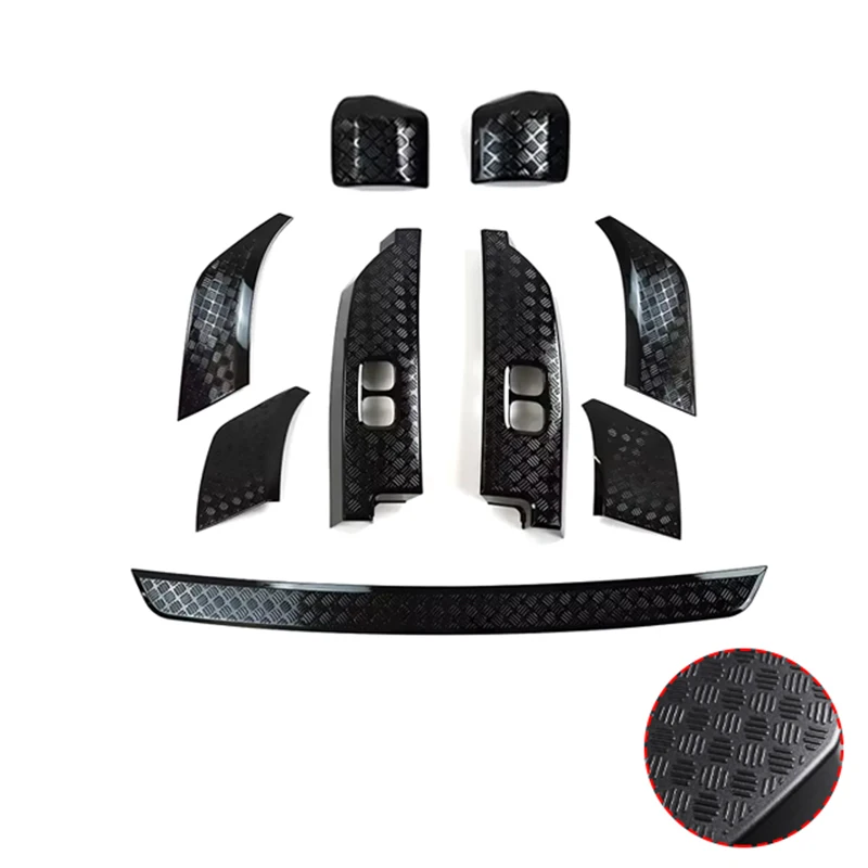 9Pcs For Land Rover Defender 90 Gloss Black Textured Anti-Scratch Kits Mirror Covers Trunk Guard Plate Car Accessories
9Pcs For Land Rover Defender 90 Gloss Black Textured Anti-Scratch Kits Mirror Covers Trunk Guard Plate Car Accessories