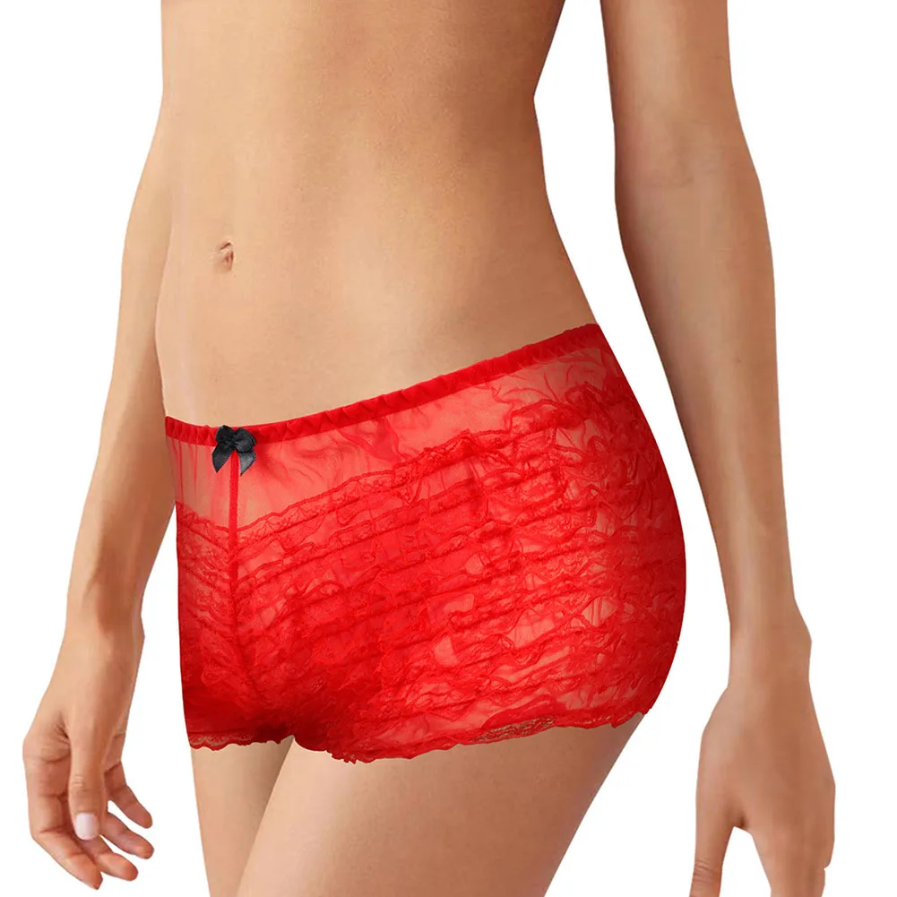 Women Sexy Lingerie Frilly Knicker Ruffle Panties Lace Loose Bloomers Shorts Dance Mesh Transparent Cake Boxers Underwear
Women Sexy Lingerie Frilly Knicker Ruffle Panties Lace Loose Bloomers Shorts Dance Mesh Transparent Cake Boxers Underwear