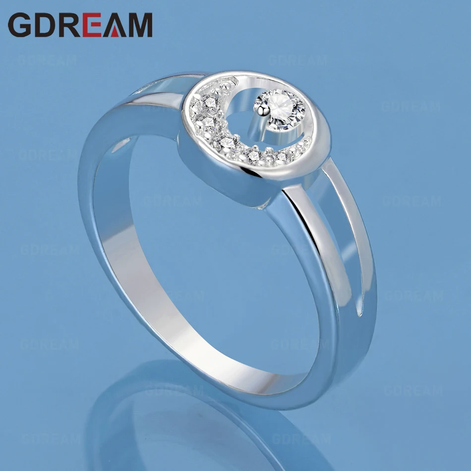 GDREAM 925 Sterling Silver Ring With Moonstone Zircon 7-10# - A Delicate And Stylish Engagement Jewelry Piece For Women.
GDREAM 925 Sterling Silver Ring With Moonstone Zircon 7-10# - A Delicate And Stylish Engagement Jewelry Piece For Women.