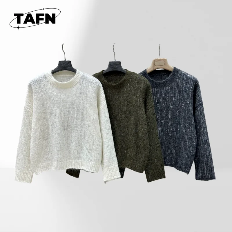 Bright Embroidery Sequin Sequin Mohair Top High Street Beautiful Comfort Trend Classic Ribbed Knit Pullover AG1502
Bright Embroidery Sequin Sequin Mohair Top High Street Beautiful Comfort Trend Classic Ribbed Knit Pullover AG1502