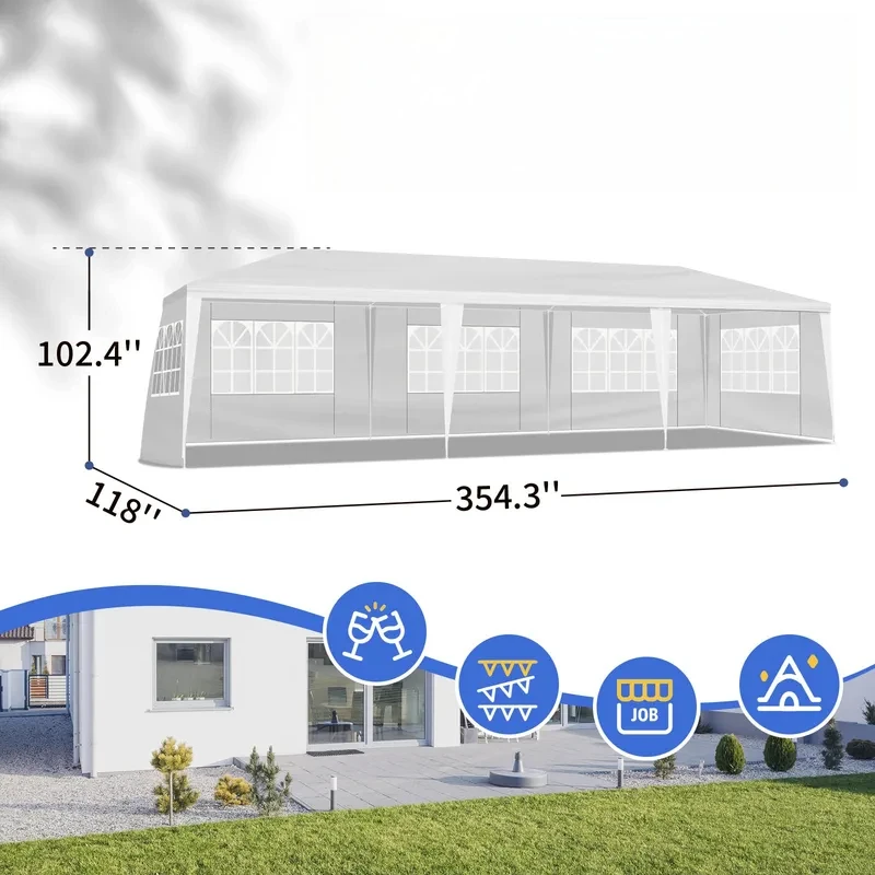 10x30ft Waterproof Party Canopy Tent With 8 Removable Sidewalls Outdoor Camping Event
10x30ft Waterproof Party Canopy Tent With 8 Removable Sidewalls Outdoor Camping Event