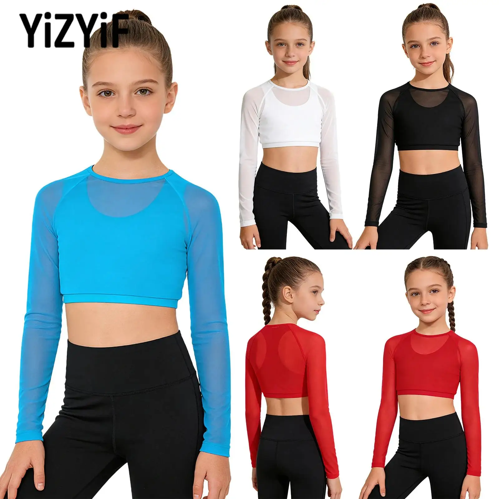 Teen Girls Sports Tops Yoga Workout Running Clothes Long Sleeve Mesh Crop Top with Built-in Vest for Jazz Hip Hop Street Dance
Teen Girls Sports Tops Yoga Workout Running Clothes Long Sleeve Mesh Crop Top with Built-in Vest for Jazz Hip Hop Street Dance