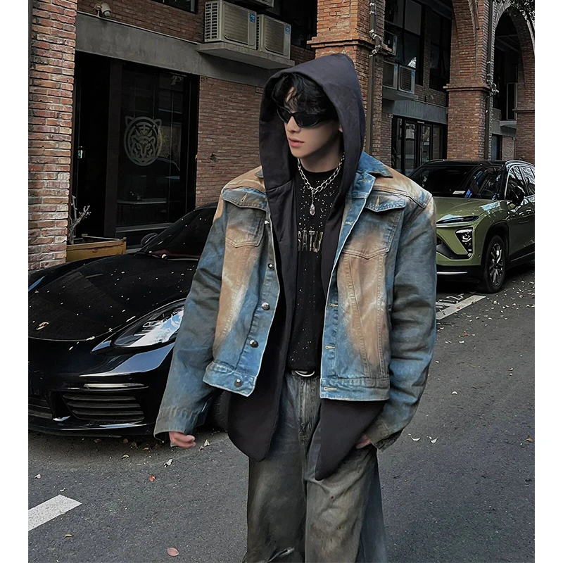 Мужская джинсовая куртка Waed Tie-Dye в американском уличном стиле, свободного кроя, весенняя верхняя одежда с длинными рукавами и отложным воротником
Мужская джинсовая куртка Waed Tie-Dye в американском уличном стиле, свободного кроя, весенняя верхняя одежда с длинными рукавами и отложным воротником