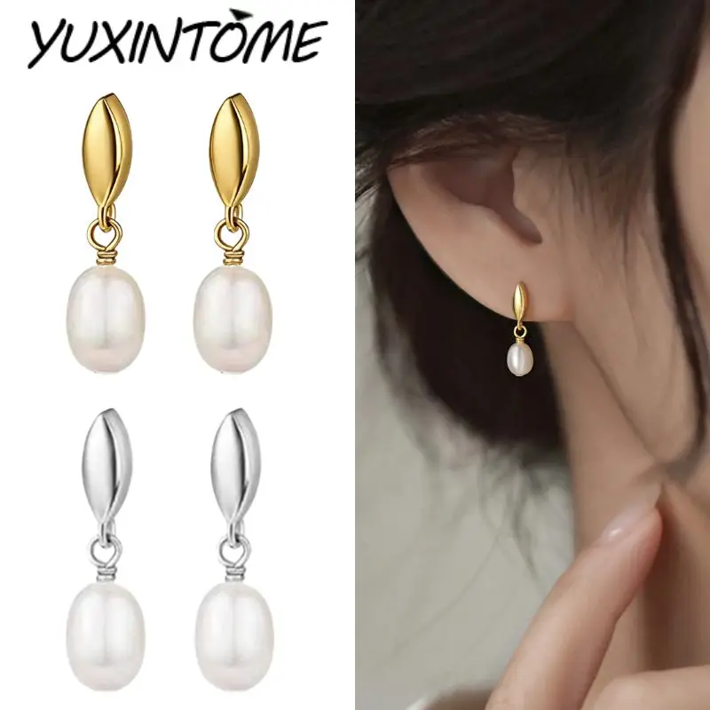 925 Sterling Silver Ear Needle Retro Gold and Silver Glossy Drop Pearl Earrings Fashionable And Elegant Women's Earrings Jewelry
925 Sterling Silver Ear Needle Retro Gold and Silver Glossy Drop Pearl Earrings Fashionable And Elegant Women's Earrings Jewelry