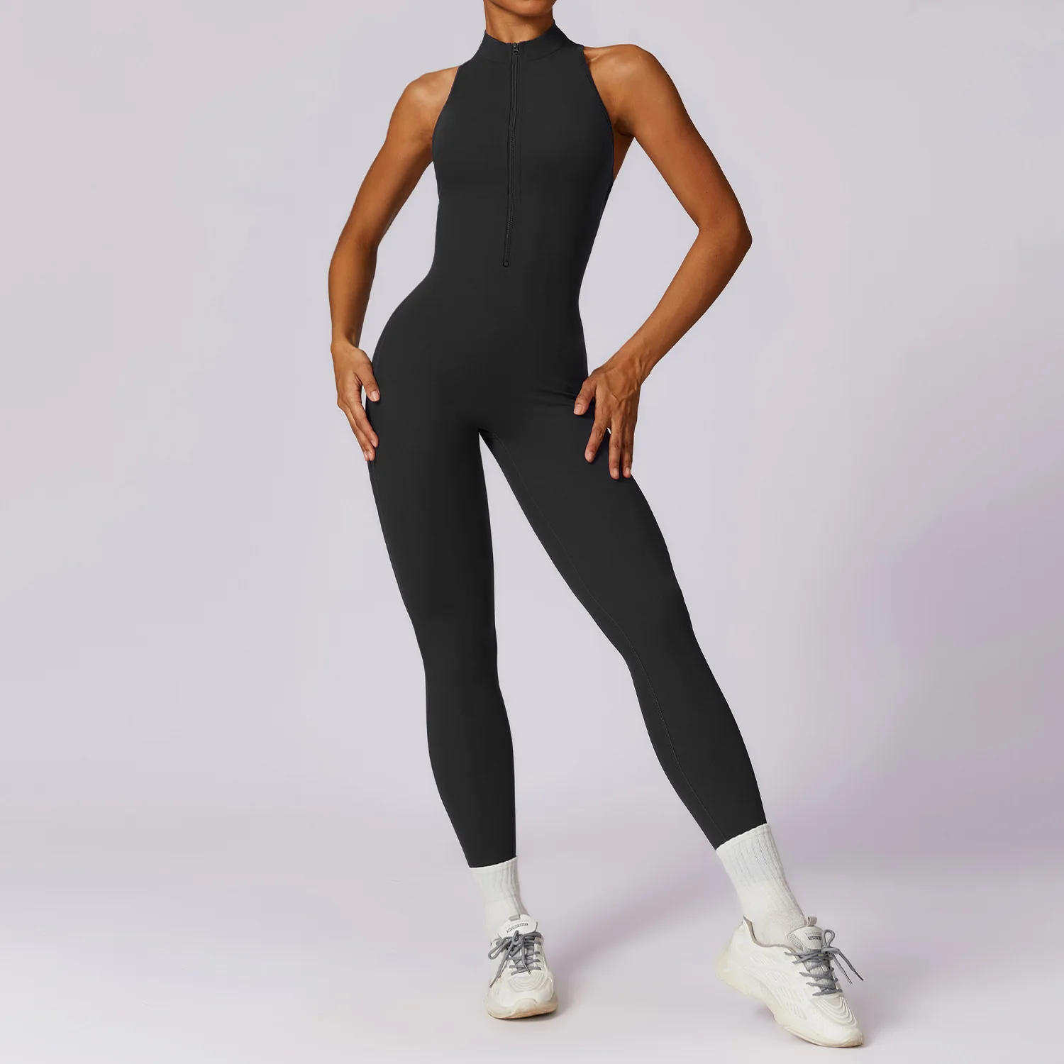 VEQKING Sleeveless Yoga Jumpsuit for Women Front Zip Sports Legging Tracksuit Hip Lifting Gym Fitness Romper Workout Bodysuit
VEQKING Sleeveless Yoga Jumpsuit for Women Front Zip Sports Legging Tracksuit Hip Lifting Gym Fitness Romper Workout Bodysuit