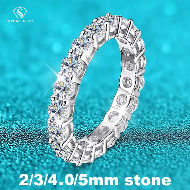 TY 2-5mm Full Moissanite For Women Sparkling Wedding Eternity Bands 100% S925 Sterling Silver Jewelry Classic Ring D VVS1
TY 2-5mm Full Moissanite For Women Sparkling Wedding Eternity Bands 100% S925 Sterling Silver Jewelry Classic Ring D VVS1