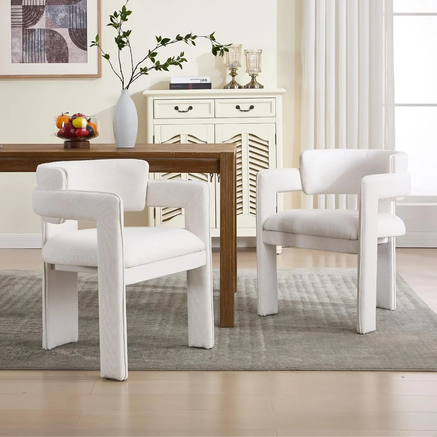 Современные обеденные стулья-бочонки, комплект из 2 шт., обитые льняной тканью стулья для столовой и кухни с изогнутой спинкой, акцентные, на заказ
Современные обеденные стулья-бочонки, комплект из 2 шт., обитые льняной тканью стулья для столовой и кухни с изогнутой спинкой, акцентные, на заказ