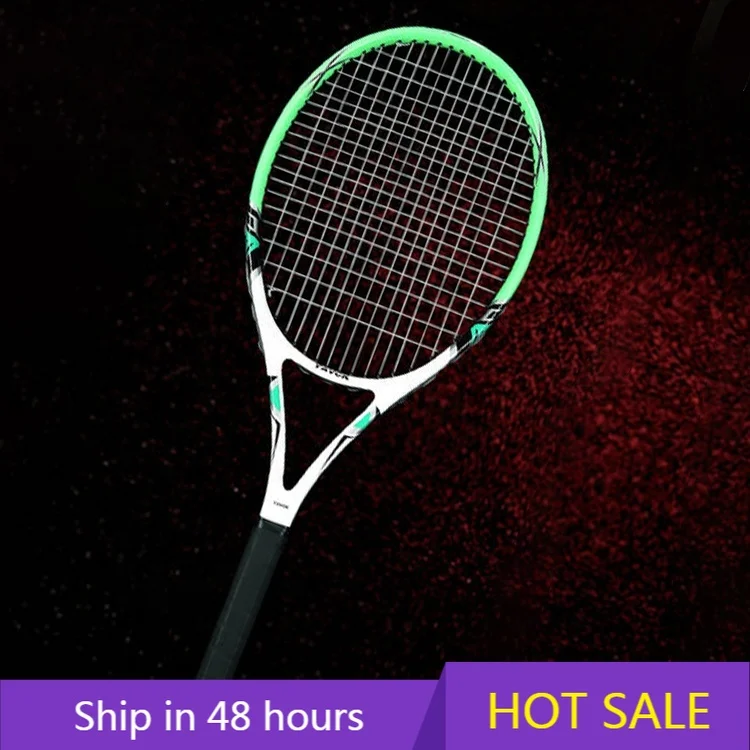 POWER LEAP Adult 27" 100% Full Carbon Pro Tennis Racket Professional Players Tennis Rackets Training Rackets