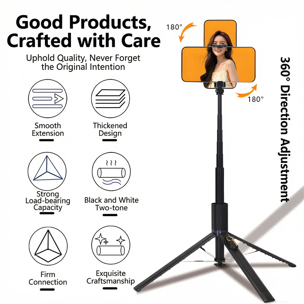 Wireless Remote Phone Tripod Portable Selfie Stick Ground Tripod for Smartphones with Hidden Phone Clip for Travel Vlog
Wireless Remote Phone Tripod Portable Selfie Stick Ground Tripod for Smartphones with Hidden Phone Clip for Travel Vlog