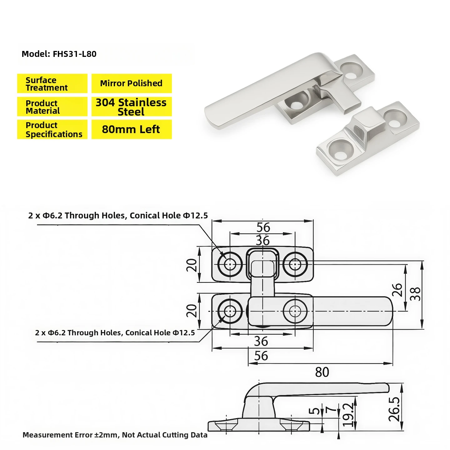 Industrial Grade 304 SS Rotary Switch Lock Handle LCR L80 L100 for Panel Integration Mirror Finish 12 5 3cm 14 5 3cm
Industrial Grade 304 SS Rotary Switch Lock Handle LCR L80 L100 for Panel Integration Mirror Finish 12 5 3cm 14 5 3cm