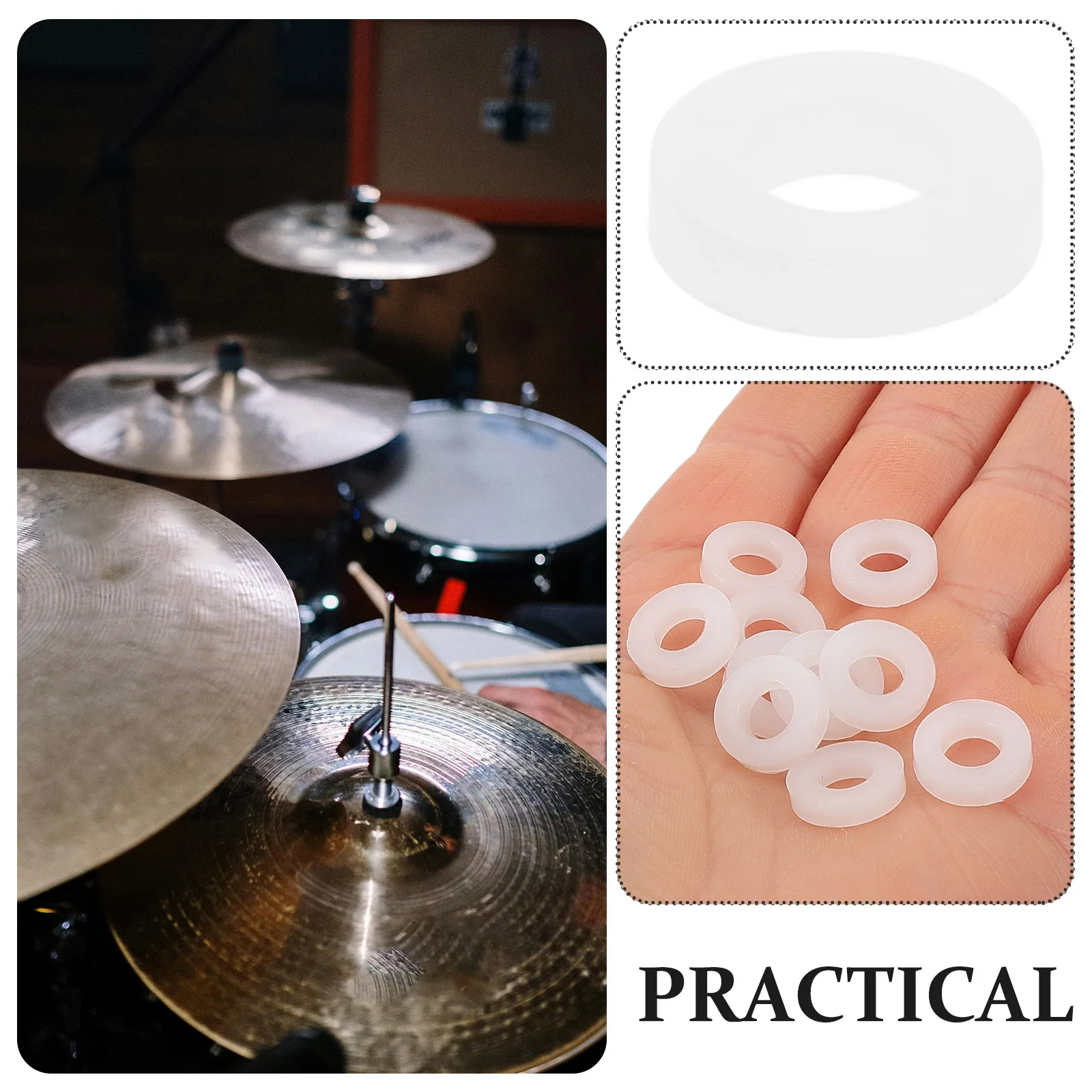 100pcs White Drum Washers Sound Insulation Gasket Pads Hardware Accessories Tension Rods Plastic Snare Drum Parts Supplies
100pcs White Drum Washers Sound Insulation Gasket Pads Hardware Accessories Tension Rods Plastic Snare Drum Parts Supplies