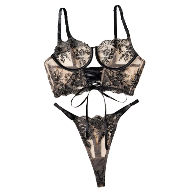 Sexy Bra Brief Set Hollow Out Lingerie Embroidery Flowers Solid Panties Underwear Lace Straps Intimate Black Exotic Sets
Sexy Bra Brief Set Hollow Out Lingerie Embroidery Flowers Solid Panties Underwear Lace Straps Intimate Black Exotic Sets