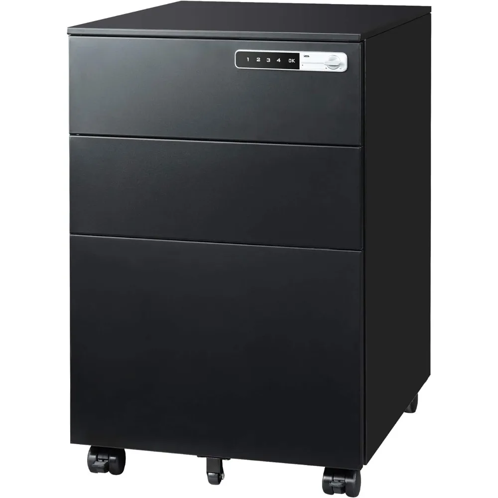 DEVAISE 3-Drawer Mobile File Cabinet with Smart Lock, Pre-Assembled Steel Pedestal Under Desk, Black
DEVAISE 3-Drawer Mobile File Cabinet with Smart Lock, Pre-Assembled Steel Pedestal Under Desk, Black