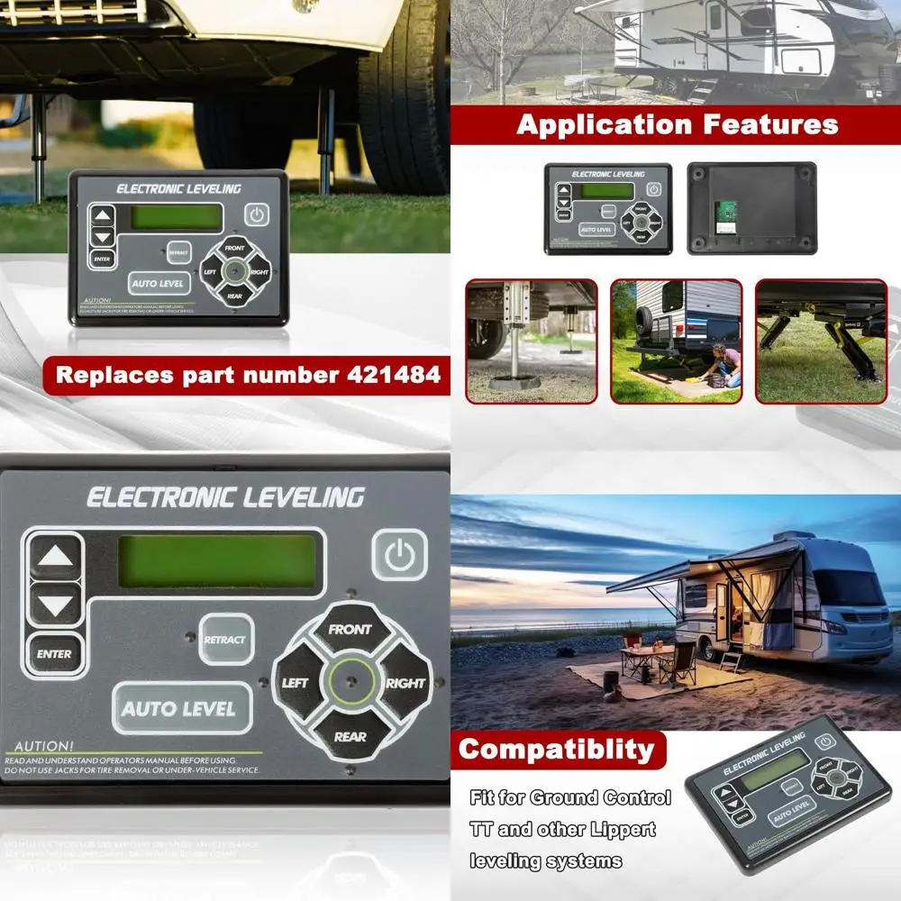 RV Auto Leveling Touchpad Compatible with Lippert Leveling Systems for RV 5th Wheel and Travel Trailer 421484
RV Auto Leveling Touchpad Compatible with Lippert Leveling Systems for RV 5th Wheel and Travel Trailer 421484