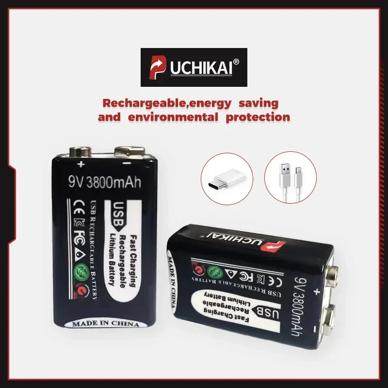 New 9V USB battery, 3800mAh lithium-ion battery suitable for multimeters, microphones, temperature guns, game controllers, etc
New 9V USB battery, 3800mAh lithium-ion battery suitable for multimeters, microphones, temperature guns, game controllers, etc