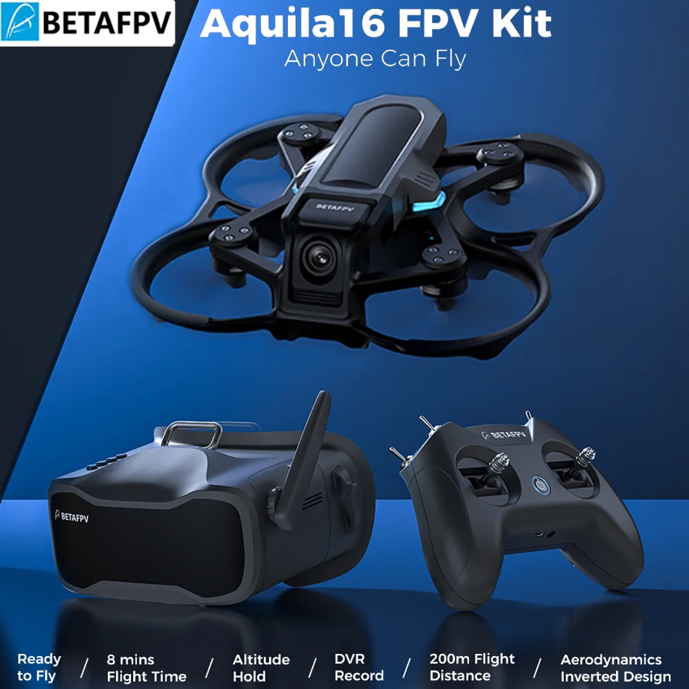 BETAFPV Aquila16 FPV Kit LiteRadio 2 SE Radio Transmitter 8Mins 1102 18000KV Brushless Quadcopter VR03 FPV Goggles Racing Drone
BETAFPV Aquila16 FPV Kit LiteRadio 2 SE Radio Transmitter 8Mins 1102 18000KV Brushless Quadcopter VR03 FPV Goggles Racing Drone