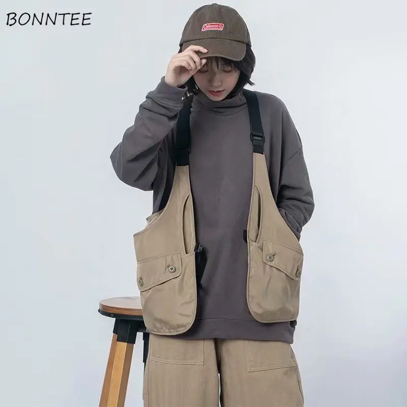 Summer Cargo Vests Men Multi-pockets Vintage Loose All-match Coats Japanese Style Outdoor Handsome Tactical High Street Cool New
Summer Cargo Vests Men Multi-pockets Vintage Loose All-match Coats Japanese Style Outdoor Handsome Tactical High Street Cool New