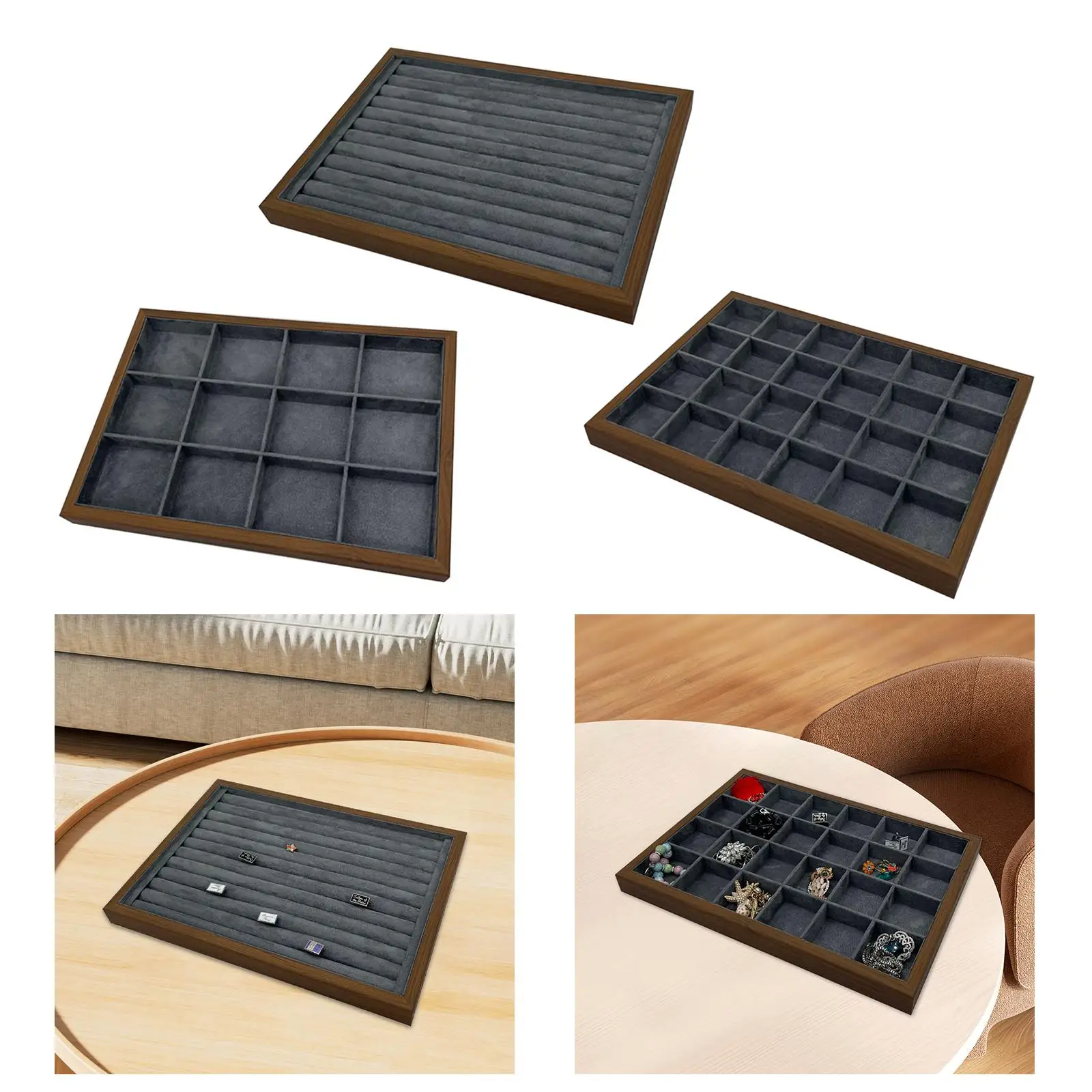 Jewelry Display Tray Showcase Walnut Wood Frame Jewelry Case Jewelry Container for Earring Pendants Cufflinks Anklet Necklace
Jewelry Display Tray Showcase Walnut Wood Frame Jewelry Case Jewelry Container for Earring Pendants Cufflinks Anklet Necklace